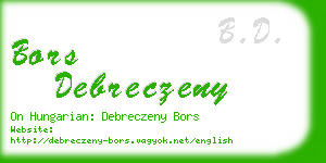 bors debreczeny business card